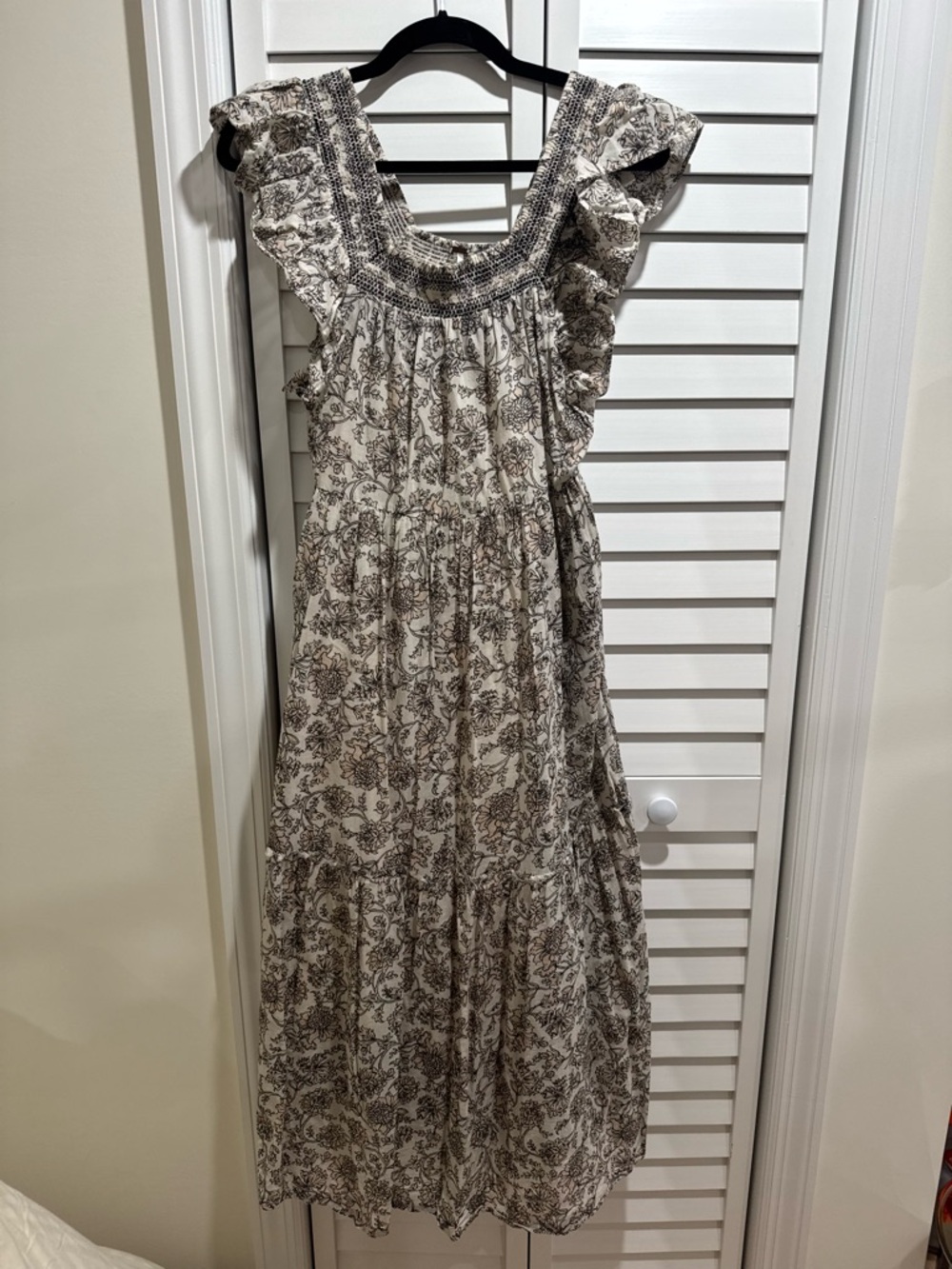 Free People Ruffle Sleeve Flowy Maxi Dress